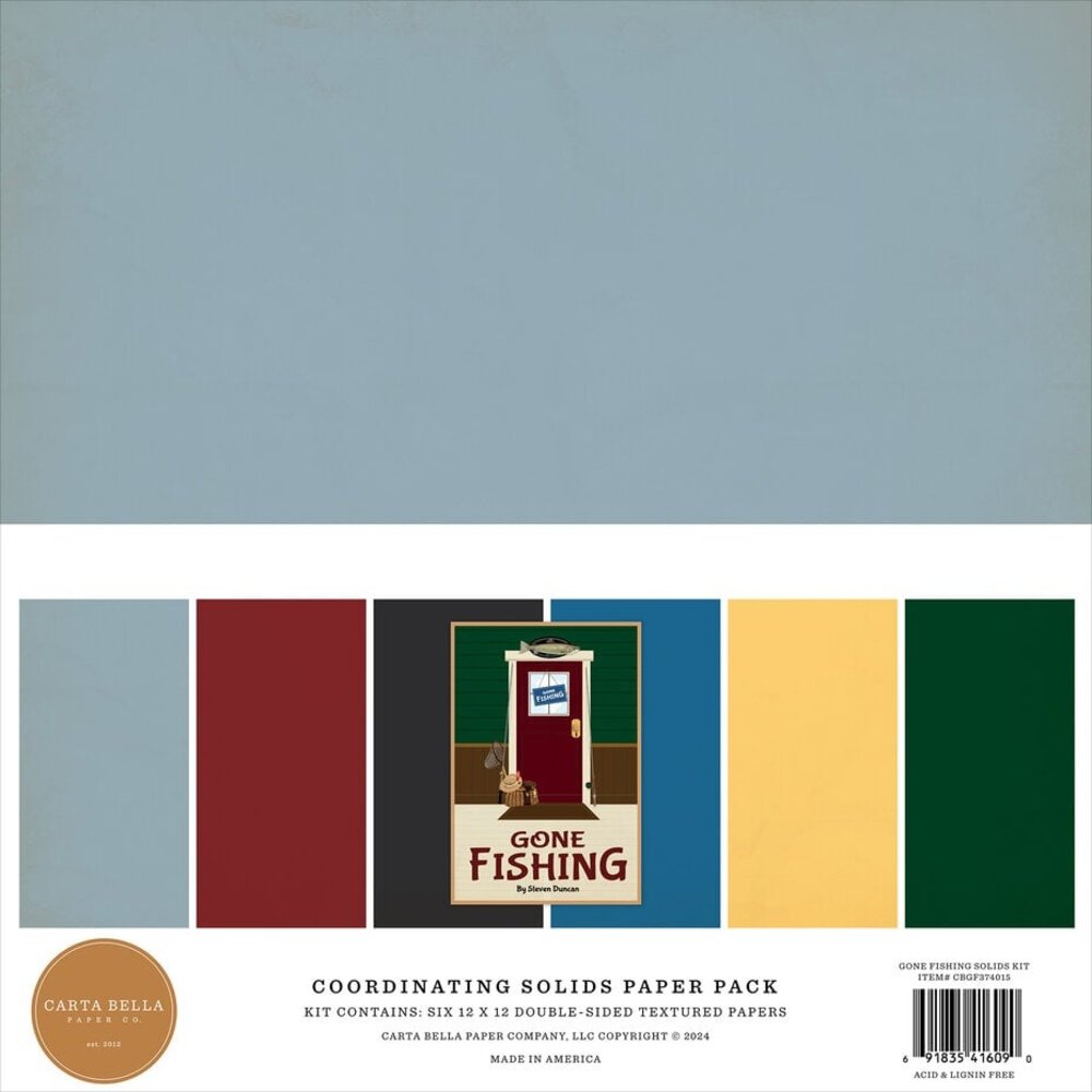 Carta Bella Gone Fishing 12x12 Inch Coordinating Solids Paper Pack (CBGF374015) Carta Bella Gone Fishing 12x12 Inch Coordinating Solids Paper Pack (CBGF374015)