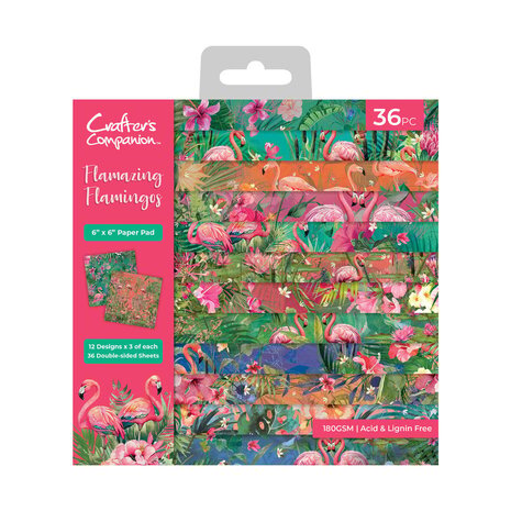 Crafter's Companion Flamazing Flamingos 6x6 Inch Paper Pad (FLFL-PAD6) Crafter's Companion Flamazing Flamingos 6x6 Inch Paper Pad (FLFL-PAD6)