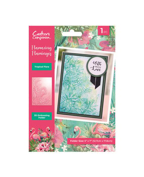 Crafter's Companion Flamazing Flamingos 3D Embossing Folder Tropical Flora (FLFL-3D-EF5-TF)