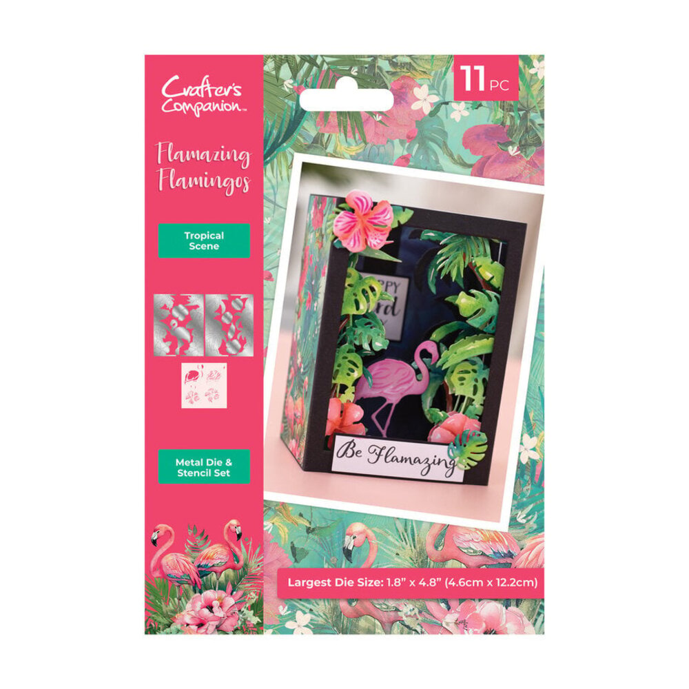 Crafter's Companion Flamazing Flamingos Dies & Stencil Set Tropical Scene (FLFL-MD-TRSC) Crafter's Companion Flamazing Flamingos Dies & Stencil Set Tropical Scene (FLFL-MD-TRSC)