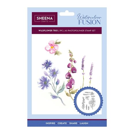 Sheena Watercolour Fusion Clear Stamp Wildflower Trio (SD-WF-STP-WITR) Sheena Watercolour Fusion Clear Stamp Wildflower Trio (SD-WF-STP-WITR)