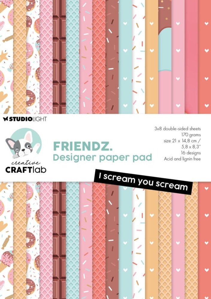 Creative Craftlab Friendz I Scream You Scream A5 Paper Pad (CCL-FR-DPP191) Creative Craftlab Friendz I Scream You Scream A5 Paper Pad (CCL-FR-DPP191)