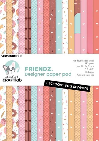 Creative Craftlab Friendz I Scream You Scream A5 Paper Pad (CCL-FR-DPP191) Creative Craftlab Friendz I Scream You Scream A5 Paper Pad (CCL-FR-DPP191)