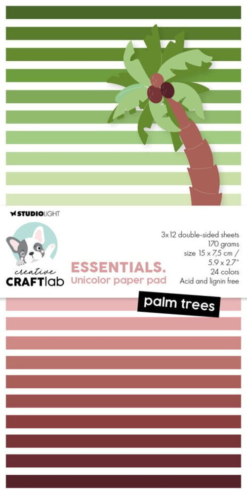 Creative Craftlab Essentials Palm Trees Mini Unicolor Paper Pad (CCL-ES-UPP189)