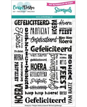 Carlijn Design Stempels Vakjes Gefeliciteerd (CDST-0120)