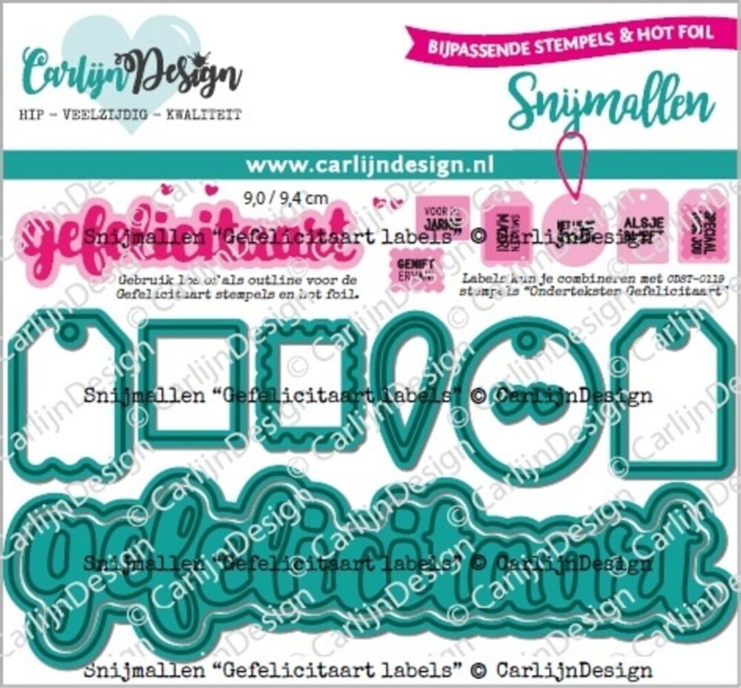 Carlijn Design Snijmallen Gefelicitaart Labels (CDSN-0255) Carlijn Design Snijmallen Gefelicitaart Labels (CDSN-0255)