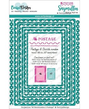 Carlijn Design Snijmallen A6 Rechthoeken 3 Postage (CDSN-0256)