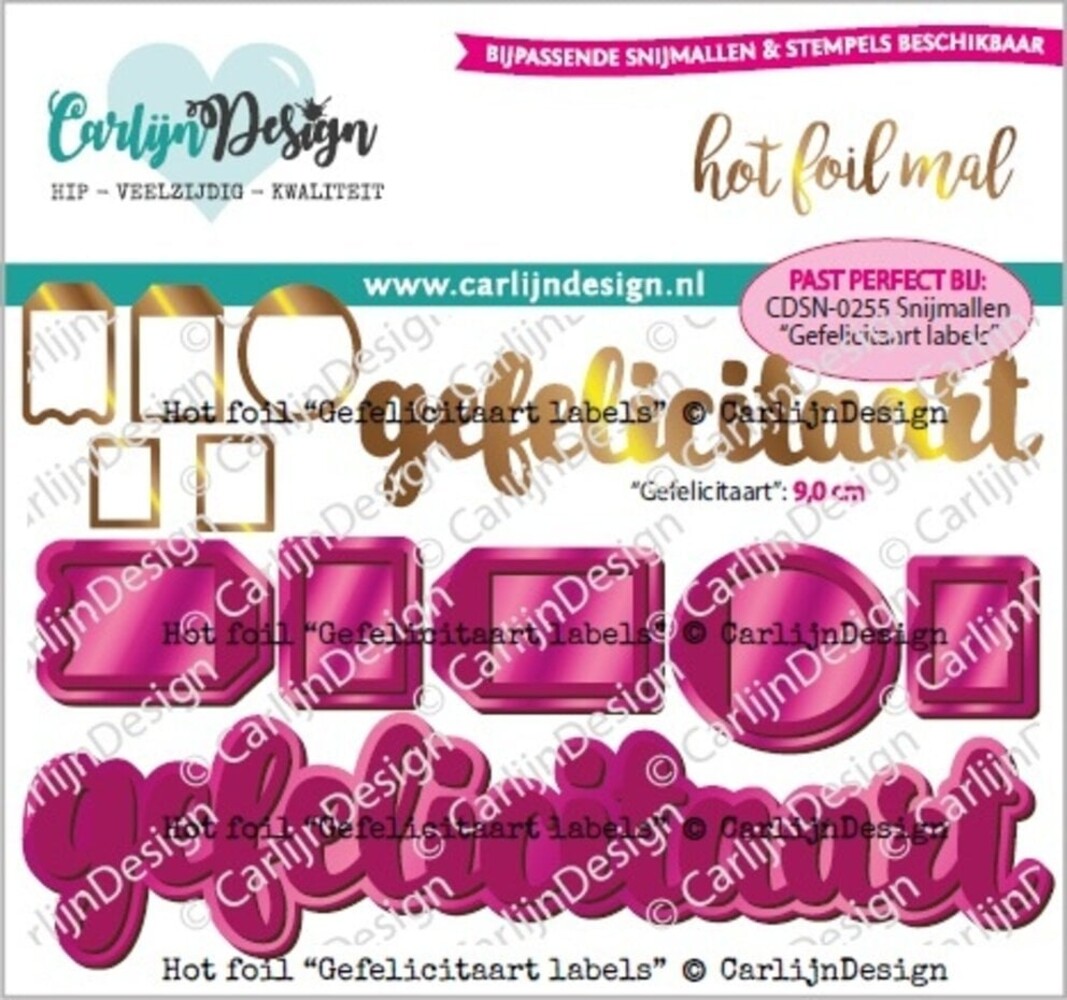 Carlijn Design Hot Foil Gefelicitaart Labels (CDHF-0051) Carlijn Design Hot Foil Gefelicitaart Labels (CDHF-0051)
