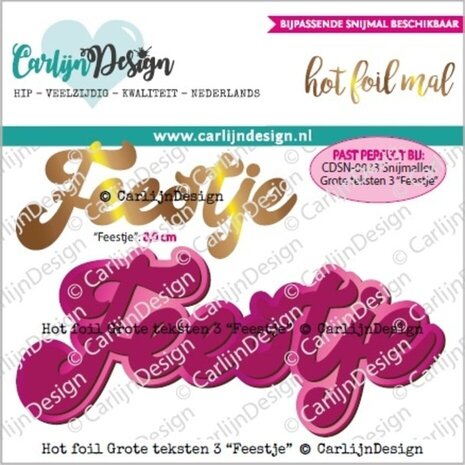 Carlijn Design Hot Foil Grote Teksten 3 Feestje (CDHF-0053) Carlijn Design Hot Foil Grote Teksten 3 Feestje (CDHF-0053)