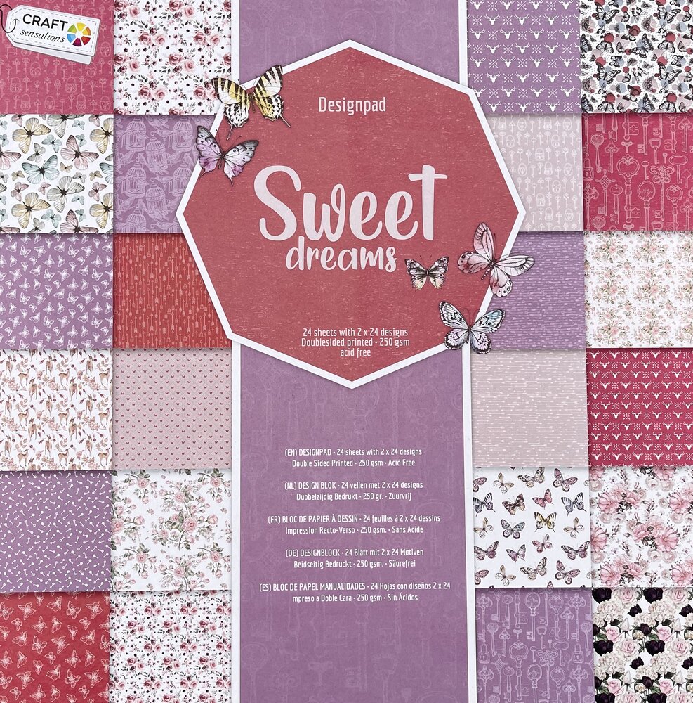 Craft Sensations Sweet Dreams 12x12 Inch Paper Pad (CR0237/21GE) Craft Sensations Sweet Dreams 12x12 Inch Paper Pad (CR0237/21GE)