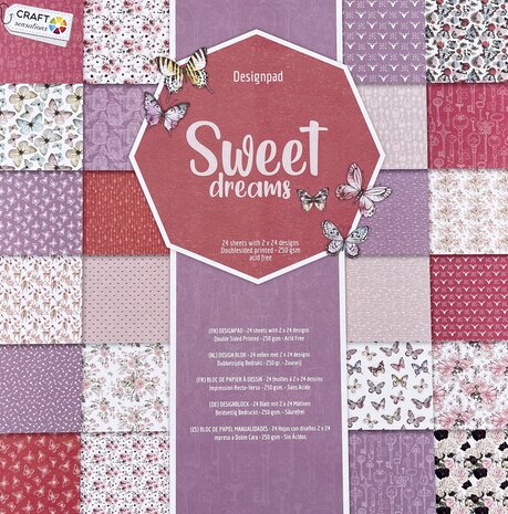 Craft Sensations Sweet Dreams 12x12 Inch Paper Pad (CR0237/21GE) Craft Sensations Sweet Dreams 12x12 Inch Paper Pad (CR0237/21GE)