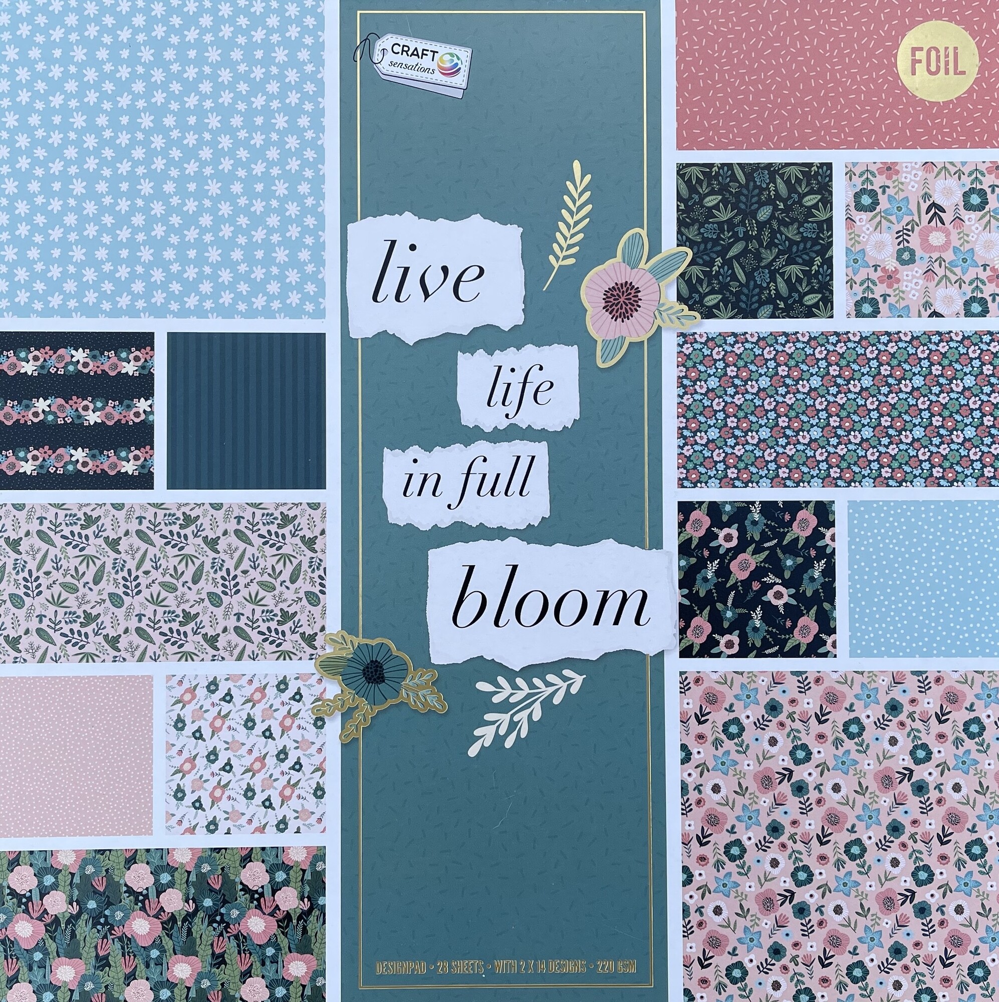 Craft Sensations Live Life in Full Bloom 12x12 Inch Paper Pad (CR9016 ...