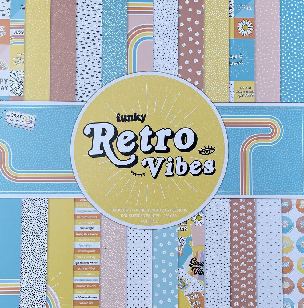Craft Sensations Retro Funky Vibes 12x12 Inch Paper Pad (CR0237/21A3)