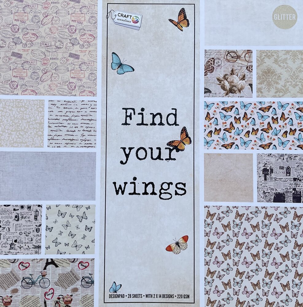 Craft Sensations Find Your Wings 12x12 Inch Paper Pad (CR9016/A) Craft Sensations Find Your Wings 12x12 Inch Paper Pad (CR9016/A)