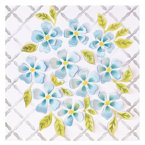 Sizzix Layered Stencil Watercolour Flowers & Lattice (666690)