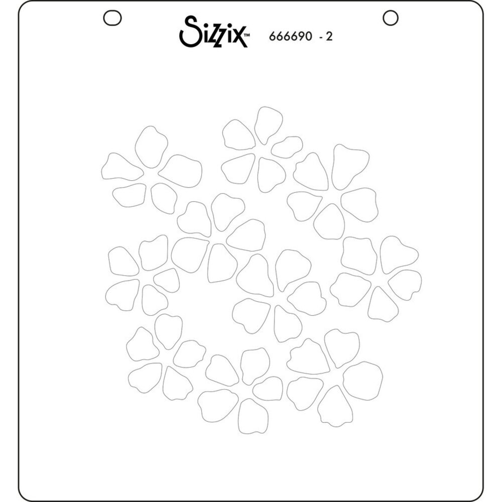 Sizzix Layered Stencil Watercolour Flowers & Lattice (666690)