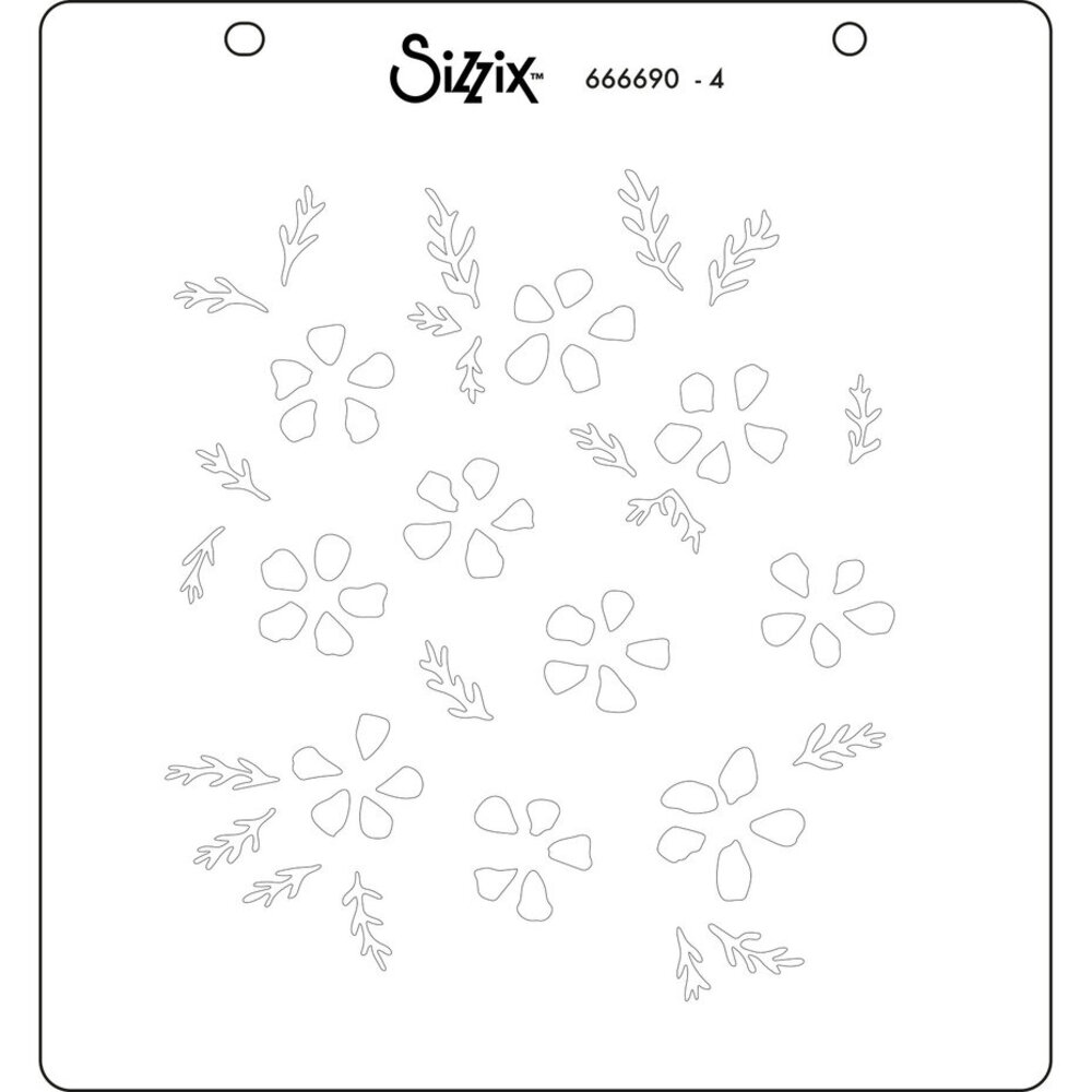 Sizzix Layered Stencil Watercolour Flowers & Lattice (666690)