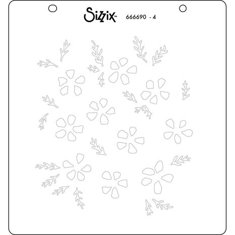 Sizzix Layered Stencil Watercolour Flowers & Lattice (666690)
