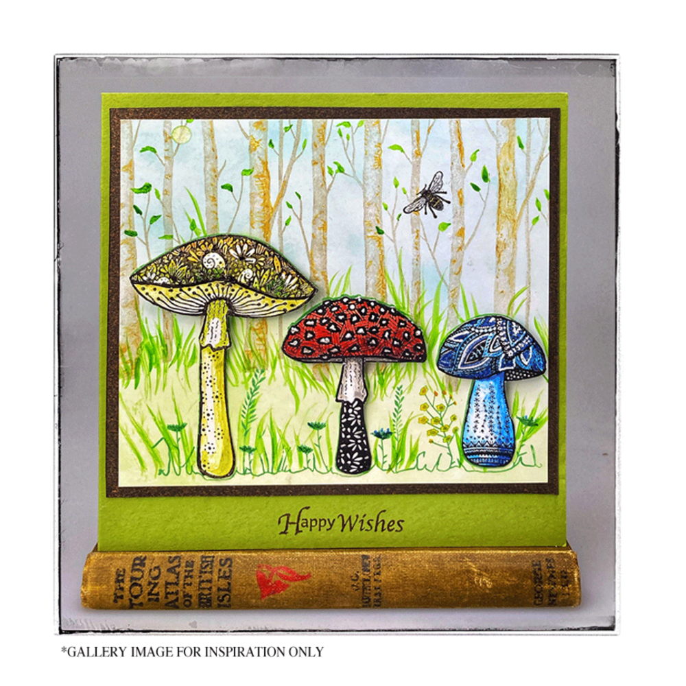 Crafty Individuals Happy Mushrooms Unmounted Rubber Stamps (CI-647)