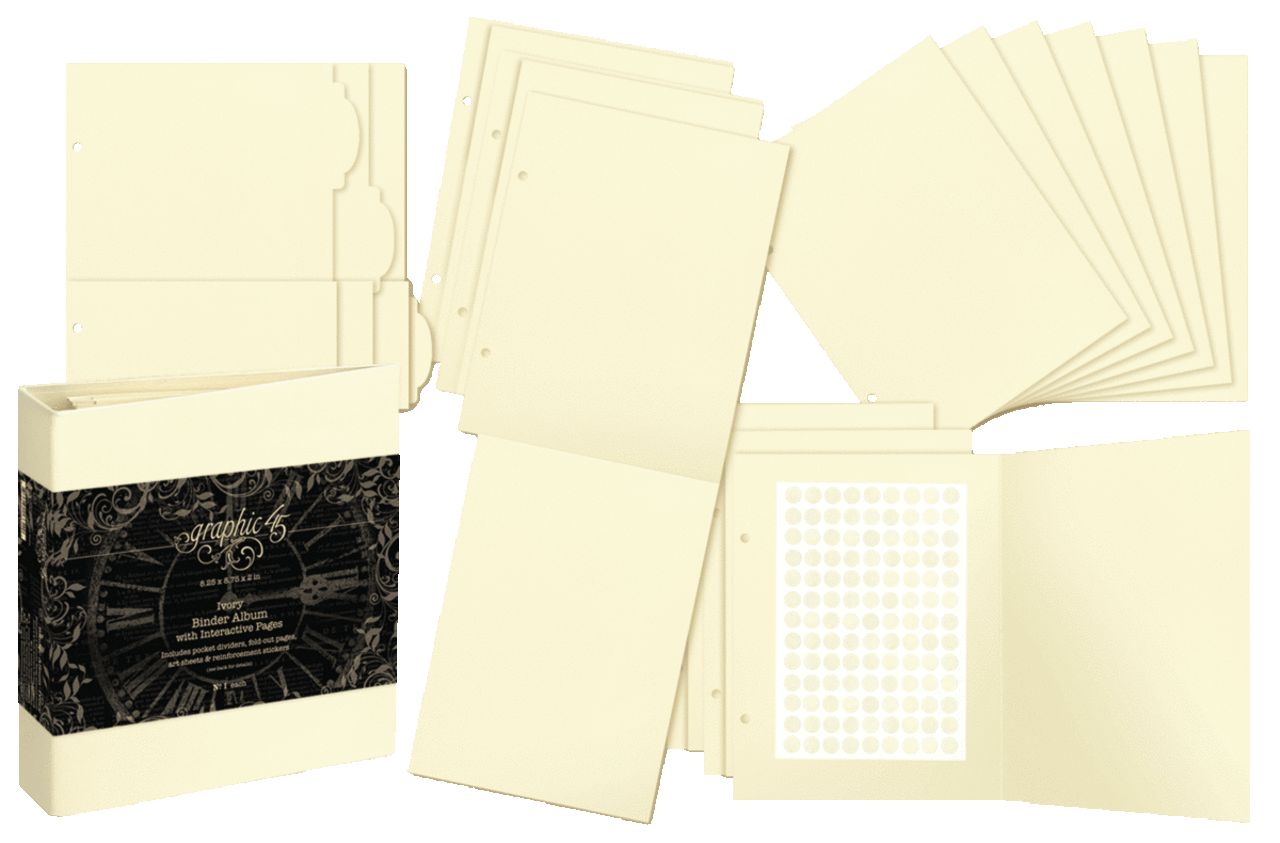 Graphic 45 Binder Album with Interactive Pages Ivory (4502922) Graphic 45 Binder Album with Interactive Pages Ivory (4502922)