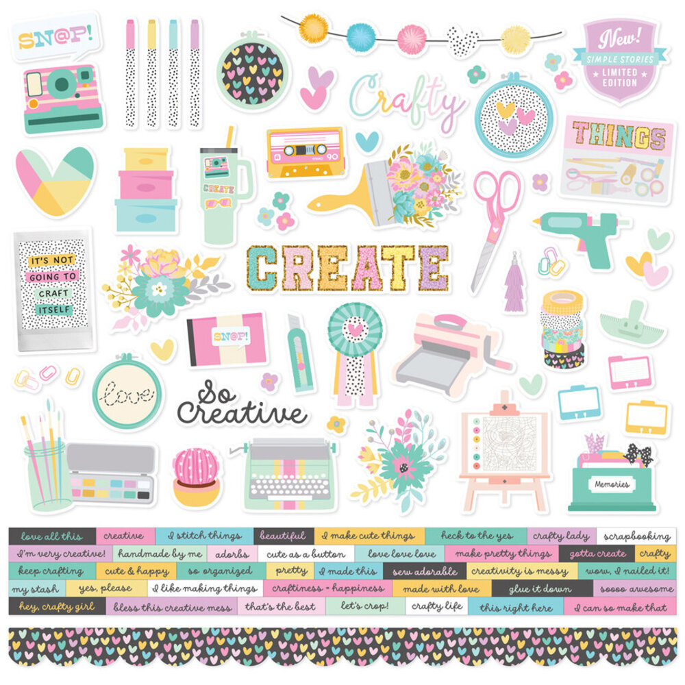 Simple Stories Crafty Things Cardstock Stickers (22502)
