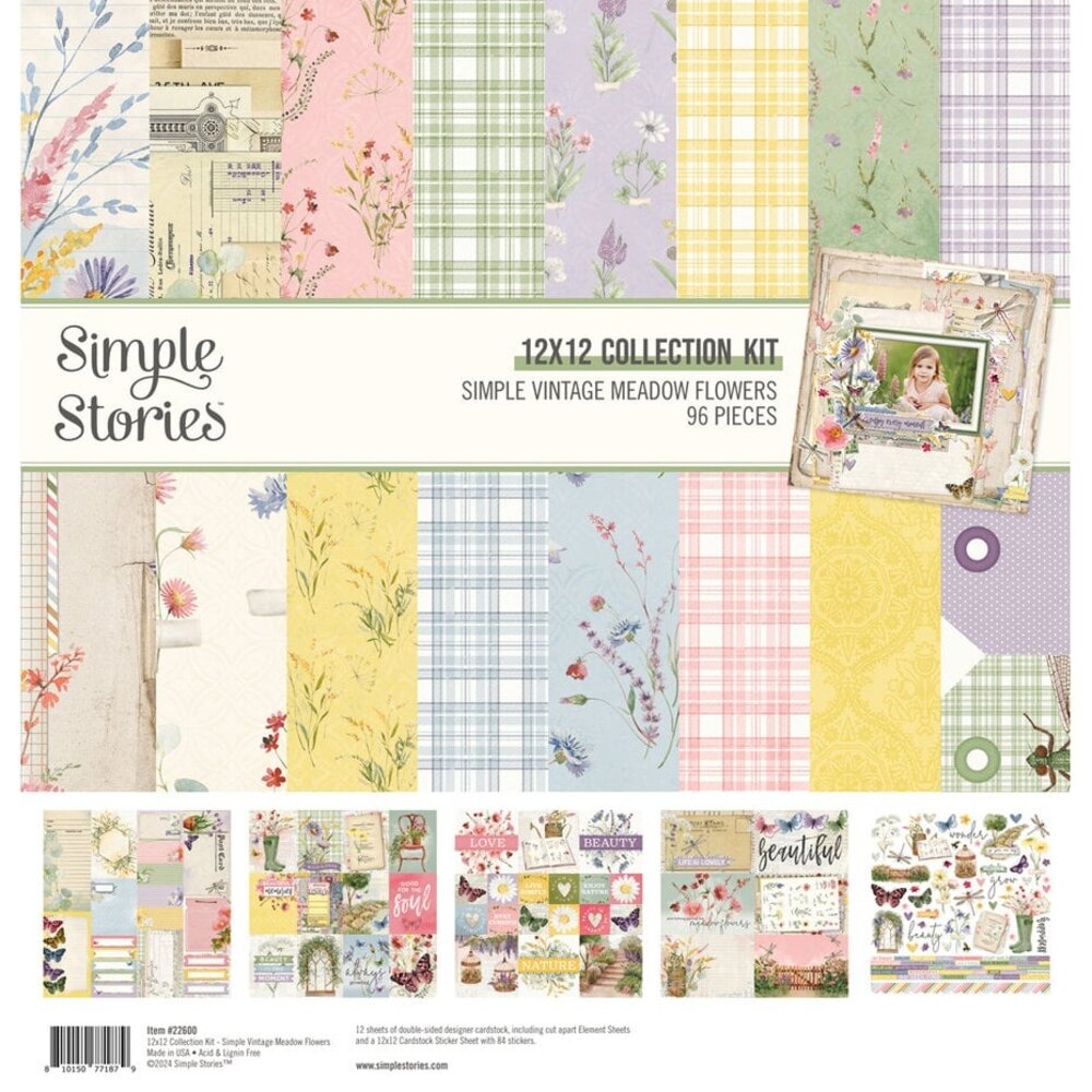 Simple Stories Simple Vintage Meadow Flowers 12x12 Inch Collection Kit (22600)