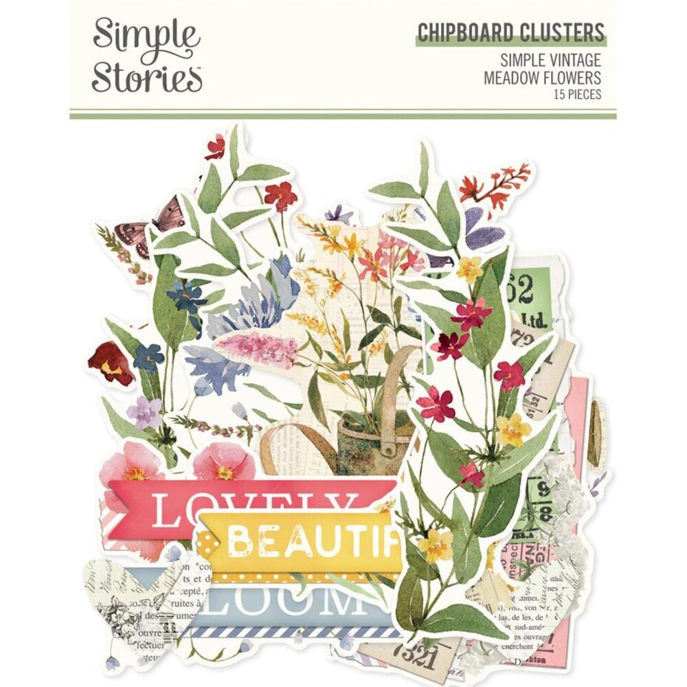 Simple Stories Simple Vintage Meadow Flowers Chipboard Clusters (22628) Simple Stories Simple Vintage Meadow Flowers Chipboard Clusters (22628)