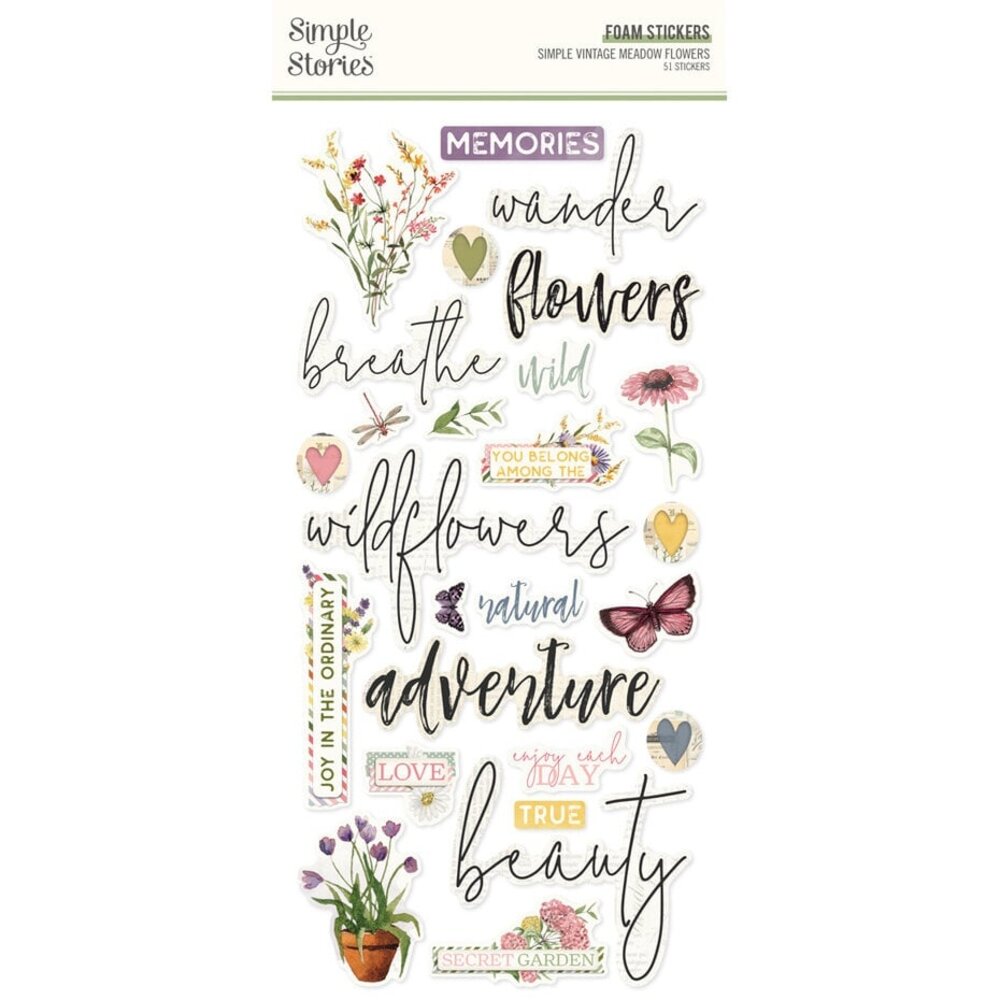 Simple Stories Simple Vintage Meadow Flowers Foam Stickers (22629) Simple Stories Simple Vintage Meadow Flowers Foam Stickers (22629)