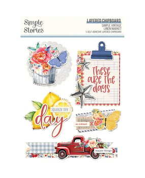 Simple Stories Simple Vintage Linen Market Layered Chipboard (22730) Simple Stories Simple Vintage Linen Market Layered Chipboard (22730)