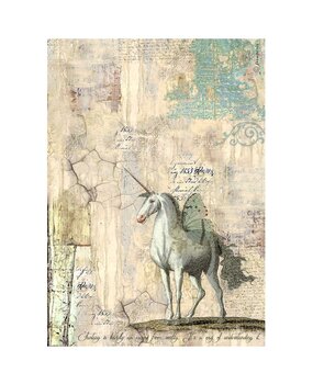 Stamperia Wonderland A4 Rice Paper Unicorn (DFSA4929)* Stamperia Wonderland A4 Rice Paper Unicorn (DFSA4929)*