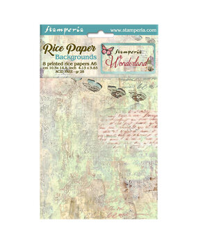 Stamperia Wonderland A6 Rice Paper Backgrounds (DFSAK6025) Stamperia Wonderland A6 Rice Paper Backgrounds (DFSAK6025)