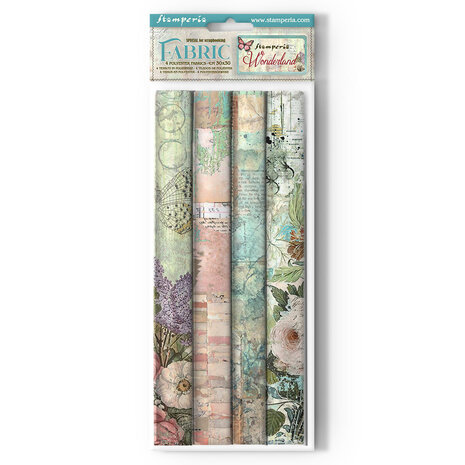 Stamperia Wonderland 12x12 Inch Fabric Sheets (SBPLT31) Stamperia Wonderland 12x12 Inch Fabric Sheets (SBPLT31)