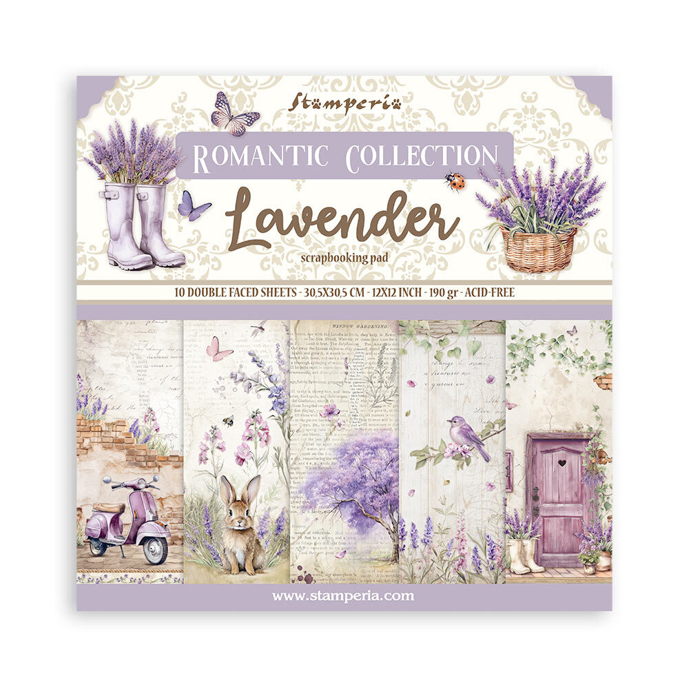 Stamperia Lavender 12x12 Inch Paper Pack (SBBL155) Stamperia Lavender 12x12 Inch Paper Pack (SBBL155)