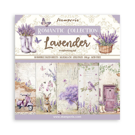 Stamperia Lavender 12x12 Inch Paper Pack (SBBL155) Stamperia Lavender 12x12 Inch Paper Pack (SBBL155)