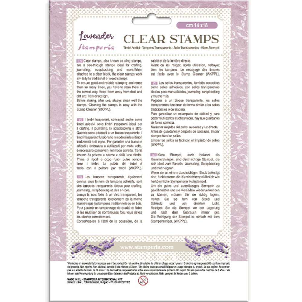 Stamperia Lavender Clear Stamps (WTK195) Stamperia Lavender Clear Stamps (WTK195)