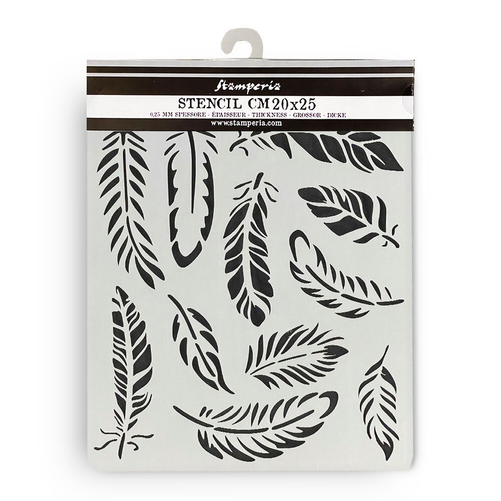 Stamperia Lavender Thick Stencil 20x25cm Feathers (KSTD169) Stamperia Lavender Thick Stencil 20x25cm Feathers (KSTD169)