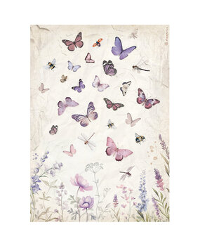 Stamperia Lavender A4 Rice Paper Butterfly (DFSA4884)