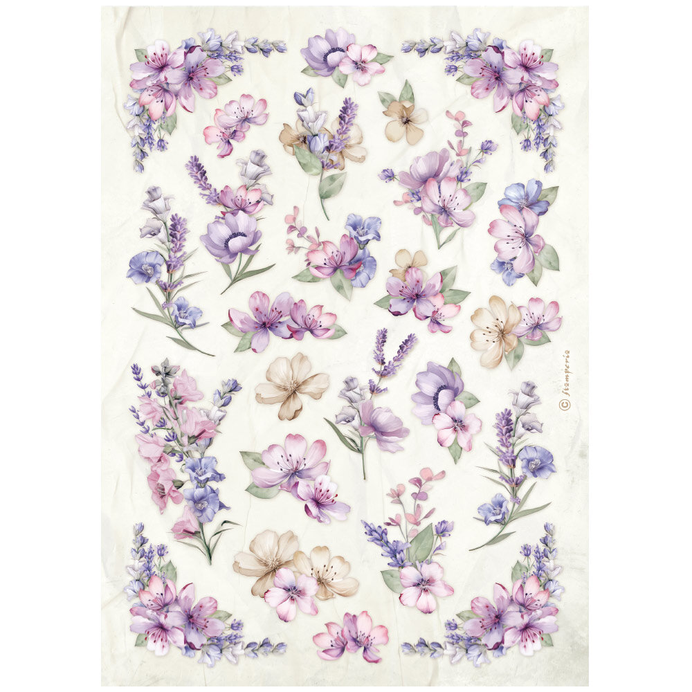 Stamperia Lavender Rice Paper Selection A4 (DFSA4XLV)