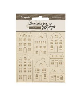 Stamperia Lavender Decorative Chips Cozy Houses (SCB221)