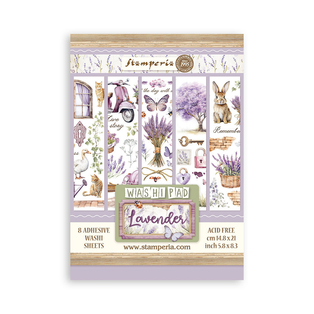 Stamperia Lavender A5 Washi Pad (SBW07) Stamperia Lavender A5 Washi Pad (SBW07)