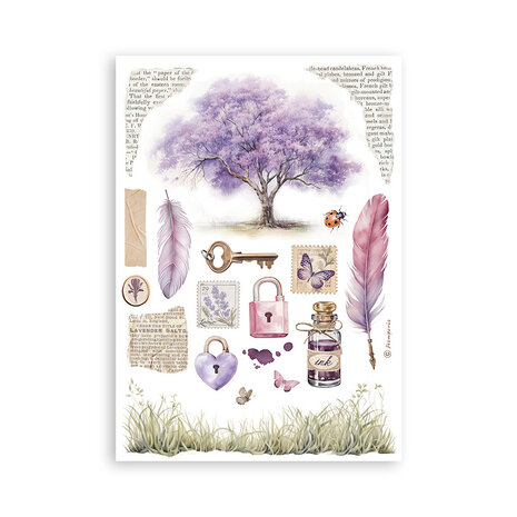 Stamperia Lavender A5 Washi Pad (SBW07) Stamperia Lavender A5 Washi Pad (SBW07)