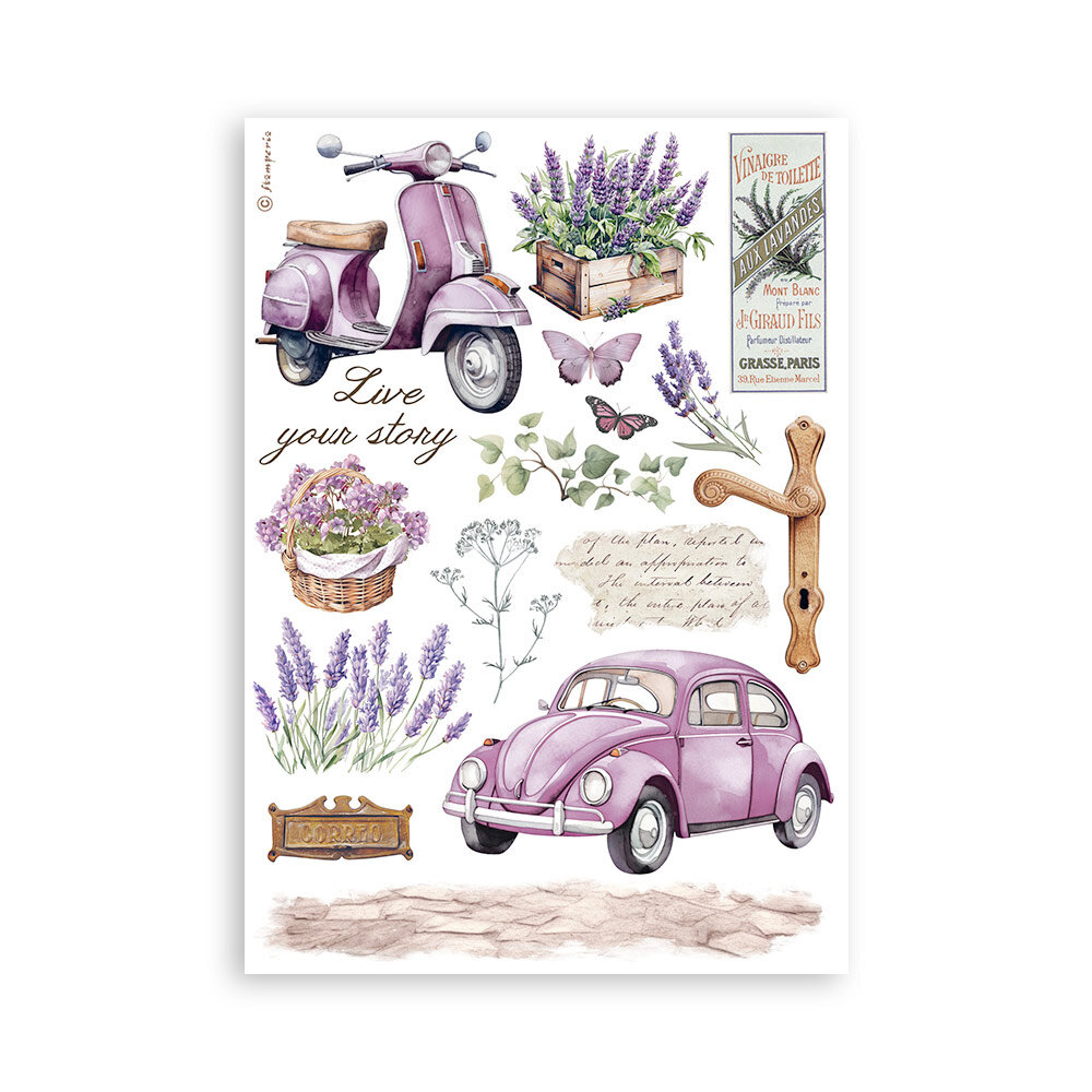 Stamperia Lavender A5 Washi Pad (SBW07) Stamperia Lavender A5 Washi Pad (SBW07)