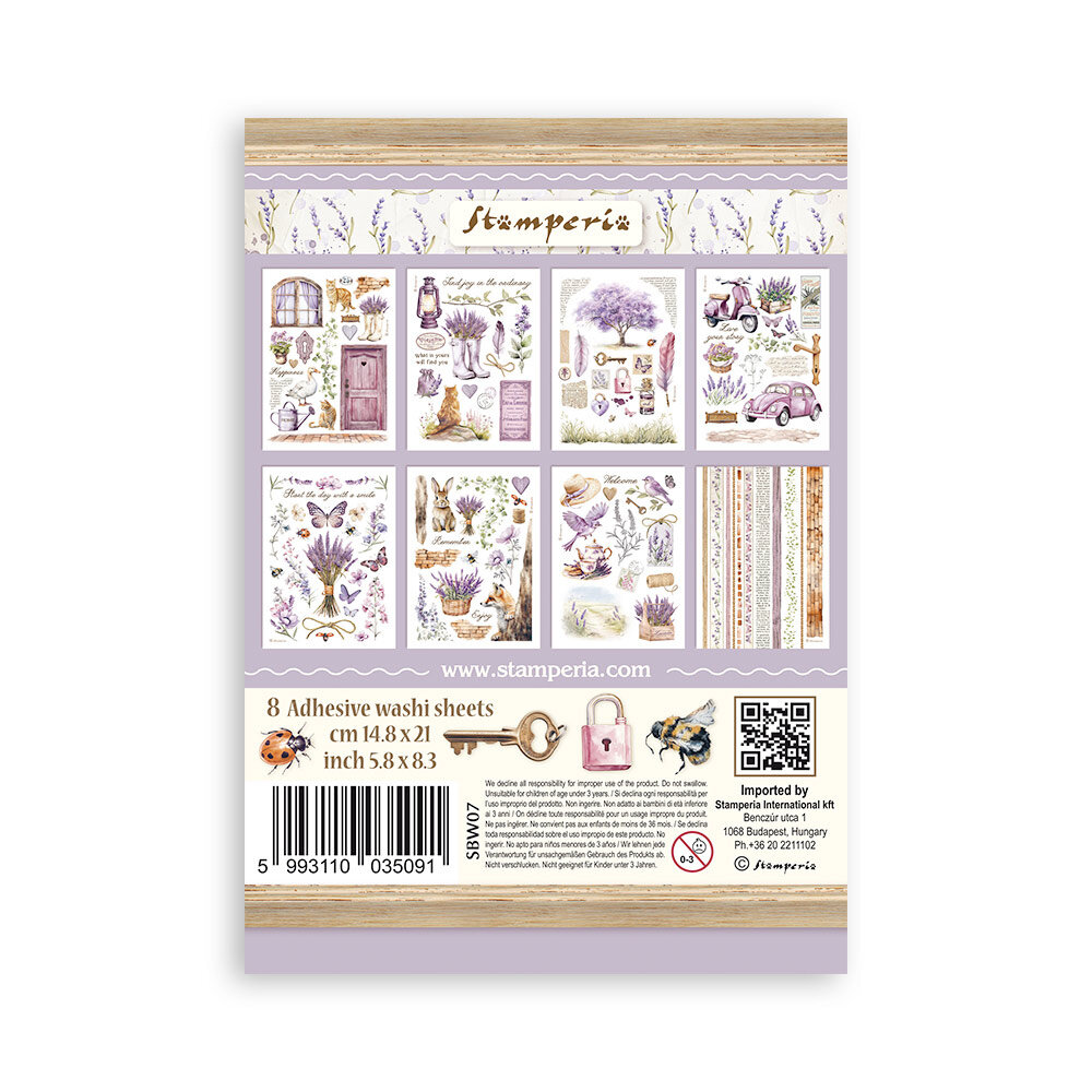 Stamperia Lavender A5 Washi Pad (SBW07) Stamperia Lavender A5 Washi Pad (SBW07)