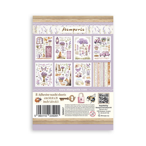 Stamperia Lavender A5 Washi Pad (SBW07) Stamperia Lavender A5 Washi Pad (SBW07)