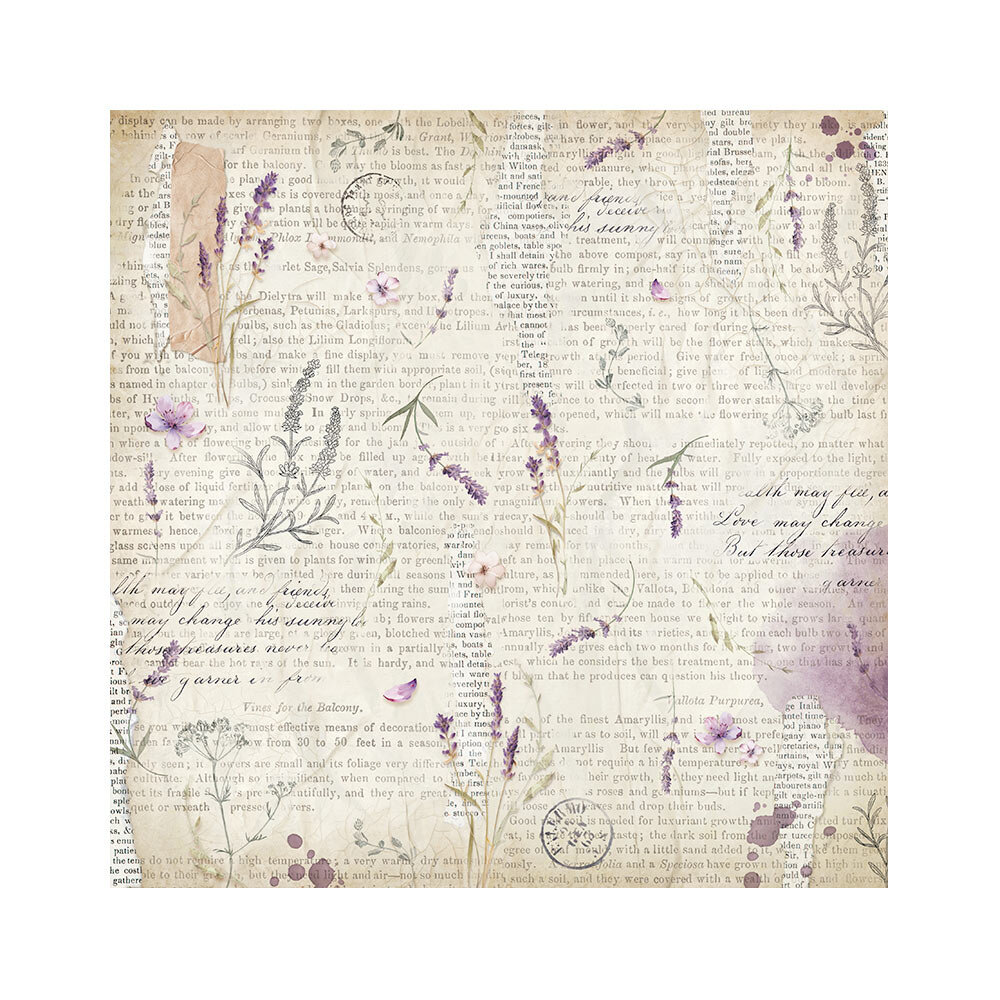 Stamperia Lavender 12x12 Inch Fabric Sheets (SBPLT30) Stamperia Lavender 12x12 Inch Fabric Sheets (SBPLT30)