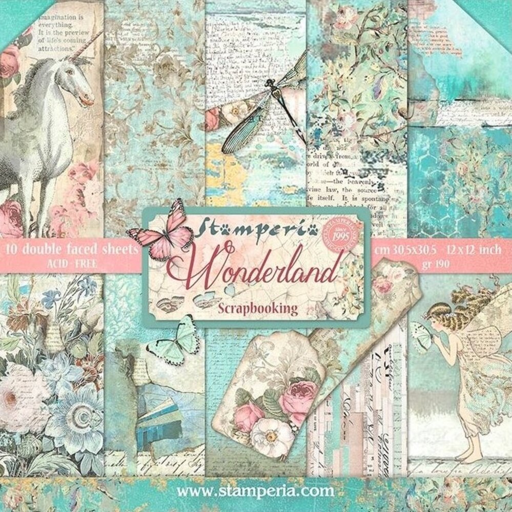Stamperia Wonderland 12x12 Inch Paper Pack (SBBL38)