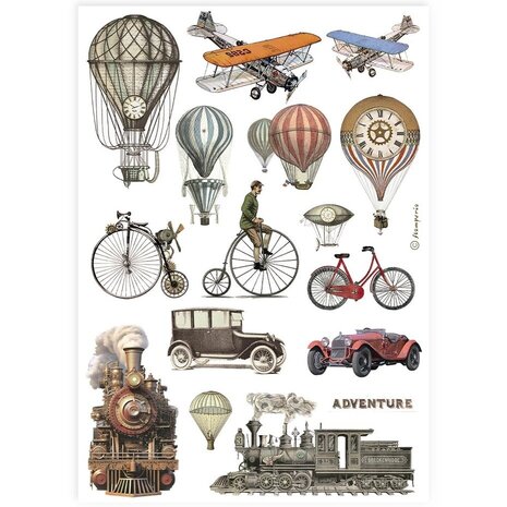 Stamperia Best Sellers Collection A4 Rice Paper Train and Balloons (DFSA4902) Stamperia Best Sellers Collection A4 Rice Paper Train and Balloons (DFSA4902)