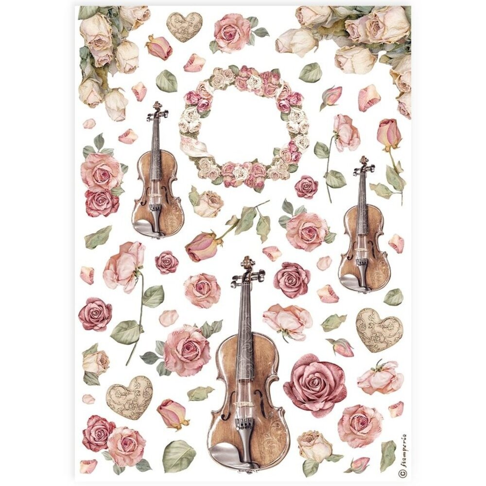 Stamperia Best Sellers Collection A4 Rice Paper Violins and Roses (DFSA4900) Stamperia Best Sellers Collection A4 Rice Paper Violins and Roses (DFSA4900)