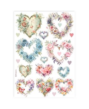 Stamperia Best Sellers Collection A4 Rice Paper Hearts (DFSA4896)*