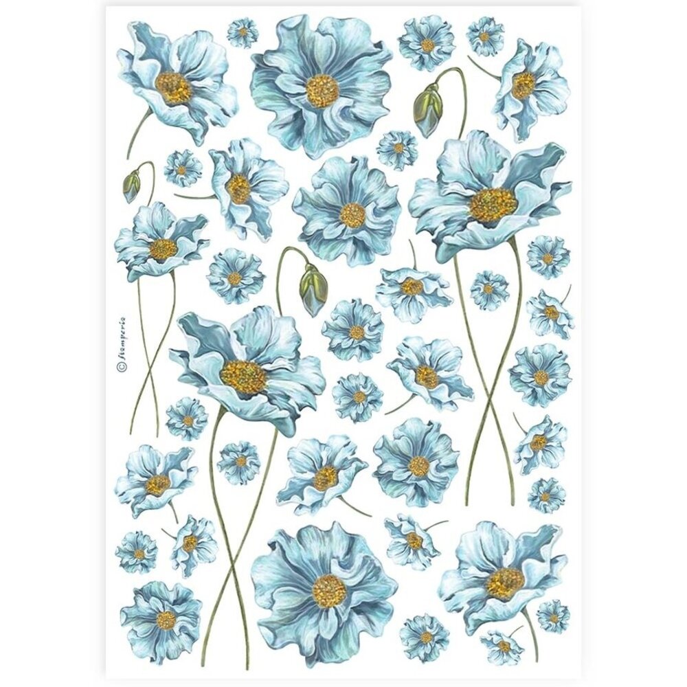Stamperia Best Sellers Collection A4 Rice Paper Blue Flowers (DFSA4893) Stamperia Best Sellers Collection A4 Rice Paper Blue Flowers (DFSA4893)